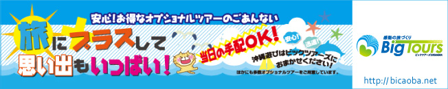 旅にプラスして思い出もいっぱい! 感動の旅づくり ビックツアーズOKINAWA http://bicaoba.net